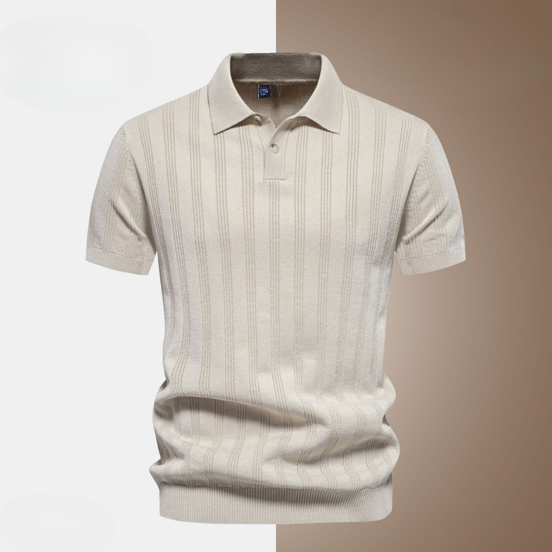 Herrpolo med textur