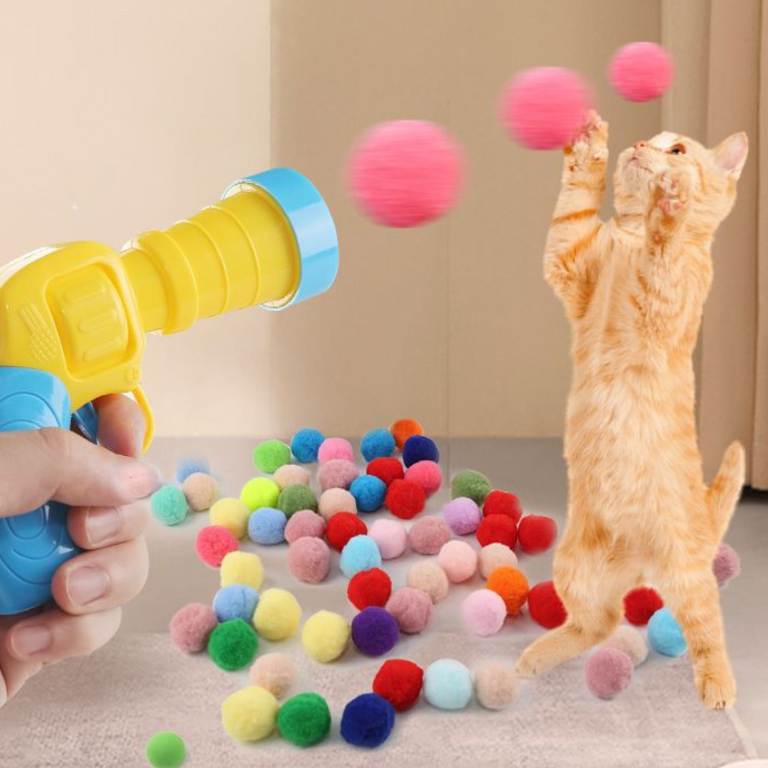 PawPop-bollkastare + 20 omladdningar