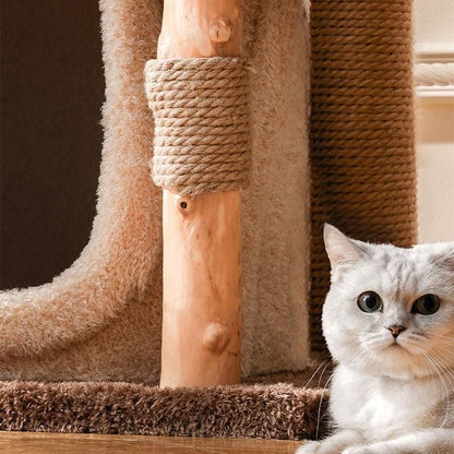 Deluxe stort trädhus för kattklätterställning